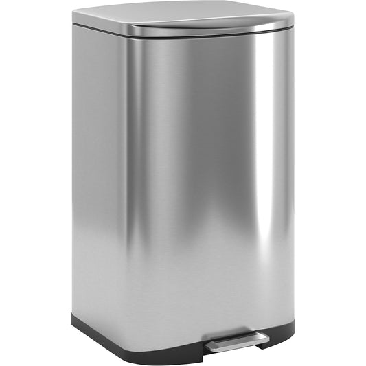 Stainless steel waste collector with pedal, capacity 50 l, HxWxD 692 x 416 x 376 mm, anti-slip.