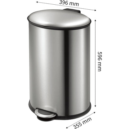 Oval waste collector with pedal, capacity 35 l, HxWxD 596 x 396 x 355 mm, anti-slip.