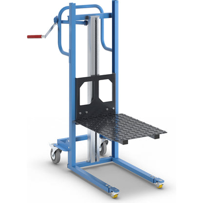 Material lifter, with platform, with 4 swivel castors.
