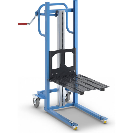 Material lifter, with platform, with 4 swivel castors.