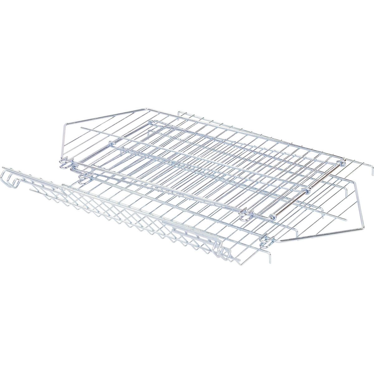Stacking basket for shelving, LxWxH 620 x 500 x 300 mm, zinc plated.