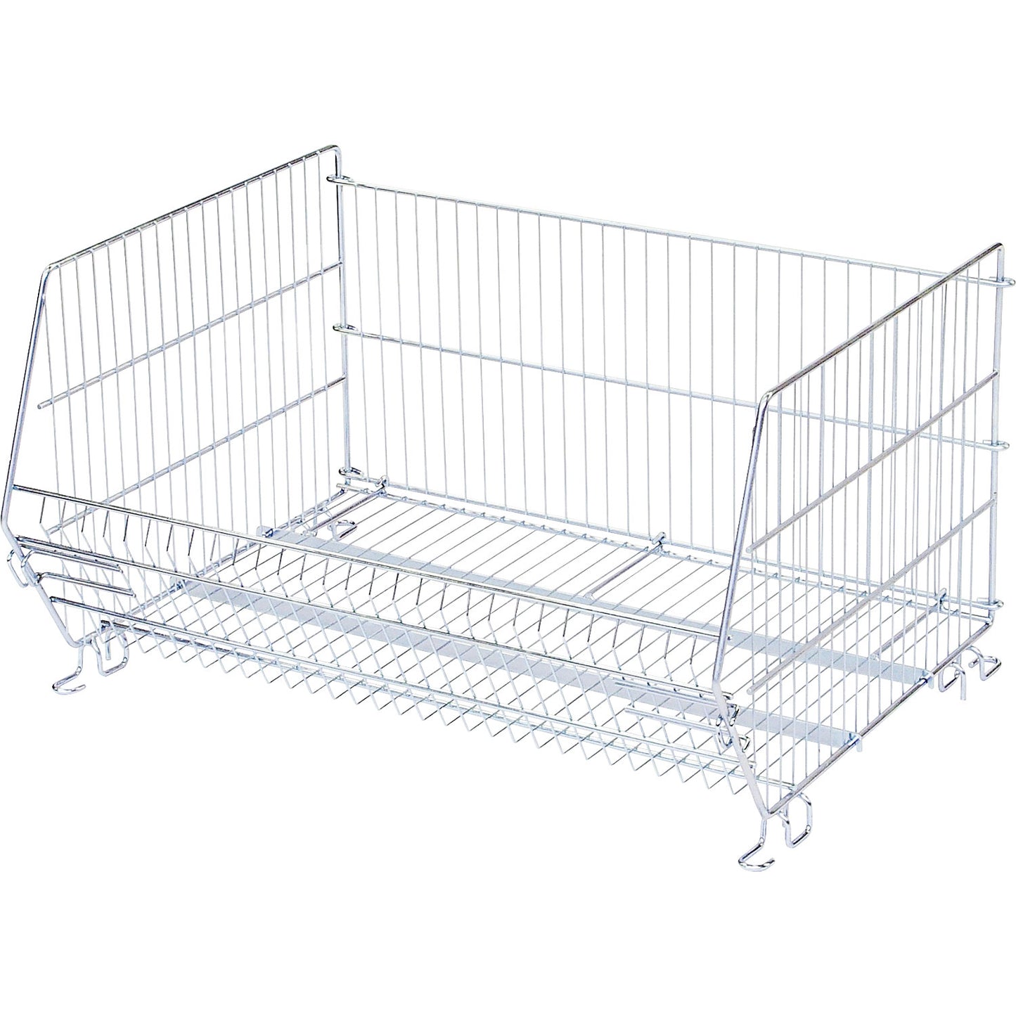 Stacking basket, collapsible, LxWxH 970 x 640 x 400 mm, zinc plated.