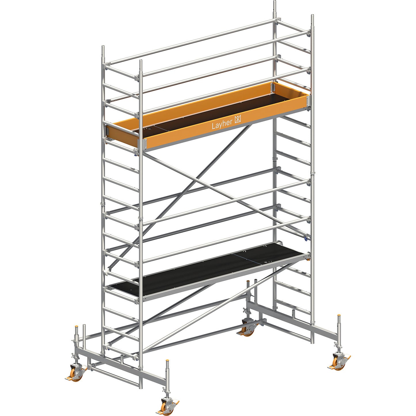 Universal mobile access tower, standard model, scaffolding height 4.58 m.