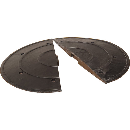 End element, recycled rubber, black, pack of 2, max. 30 km/h, width 940 mm.
