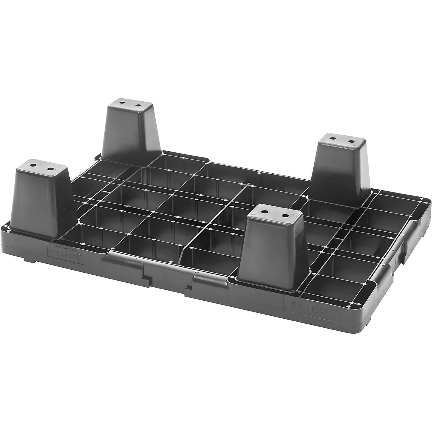Display pallet made of plastic, LxW 600 x 400 mm, max. static load 800 kg, pack of 10.