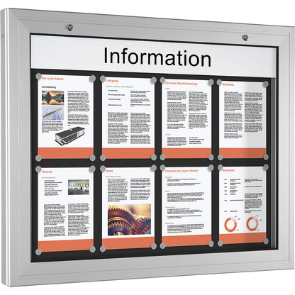 Display case, door opens downwards 180°, for A1.