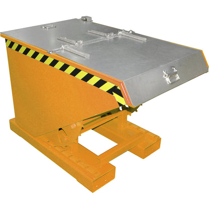 Hinged lid, for tilting skips with a capacity of 0.3 m³, zinc plated.