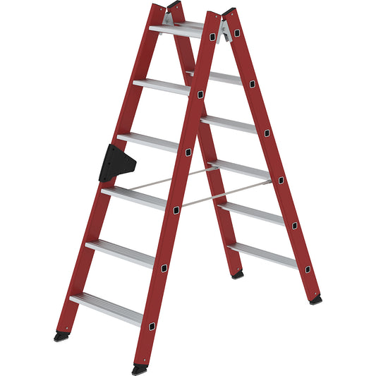 Plastic ladder, with ribbed aluminium steps, 2 x 6 steps.