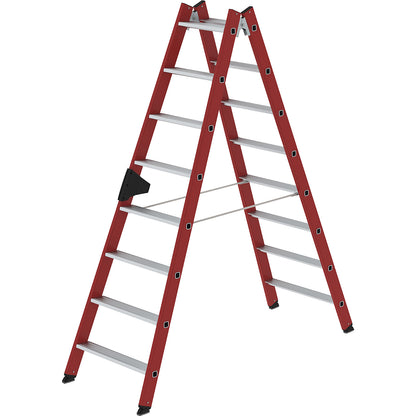 Plastic ladder, with ribbed aluminium steps, 2 x 8 steps.