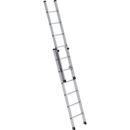 Height adjustable lean-to ladder, extension ladder, 2-part, 2 x 6 rungs, rail 73 x 25 mm.