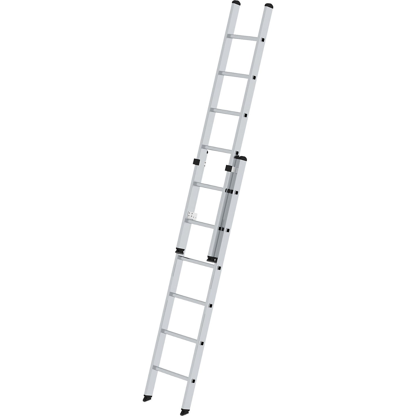 Height adjustable lean-to ladder, extension ladder, 2-part, 2 x 6 rungs, rail 73 x 25 mm.