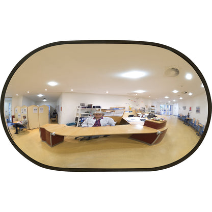 Indoor mirror made of acrylic glass, oval, HxWxD 320 x 520 x 85 mm.