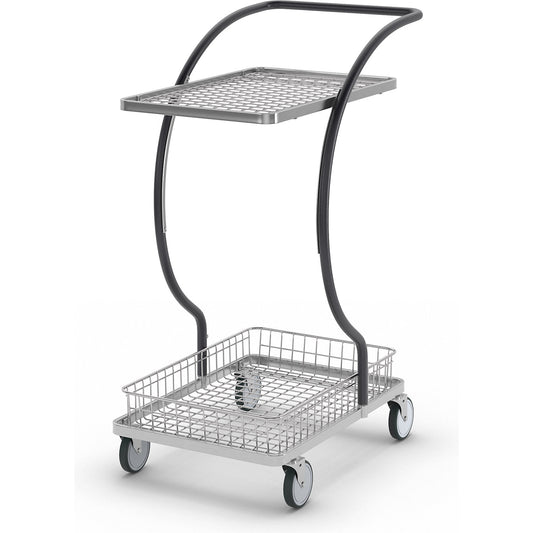 C-LINE shopping and table trolley, with 1 mesh shelf, 1 mesh basket, shelf heights 160, 630 mm.