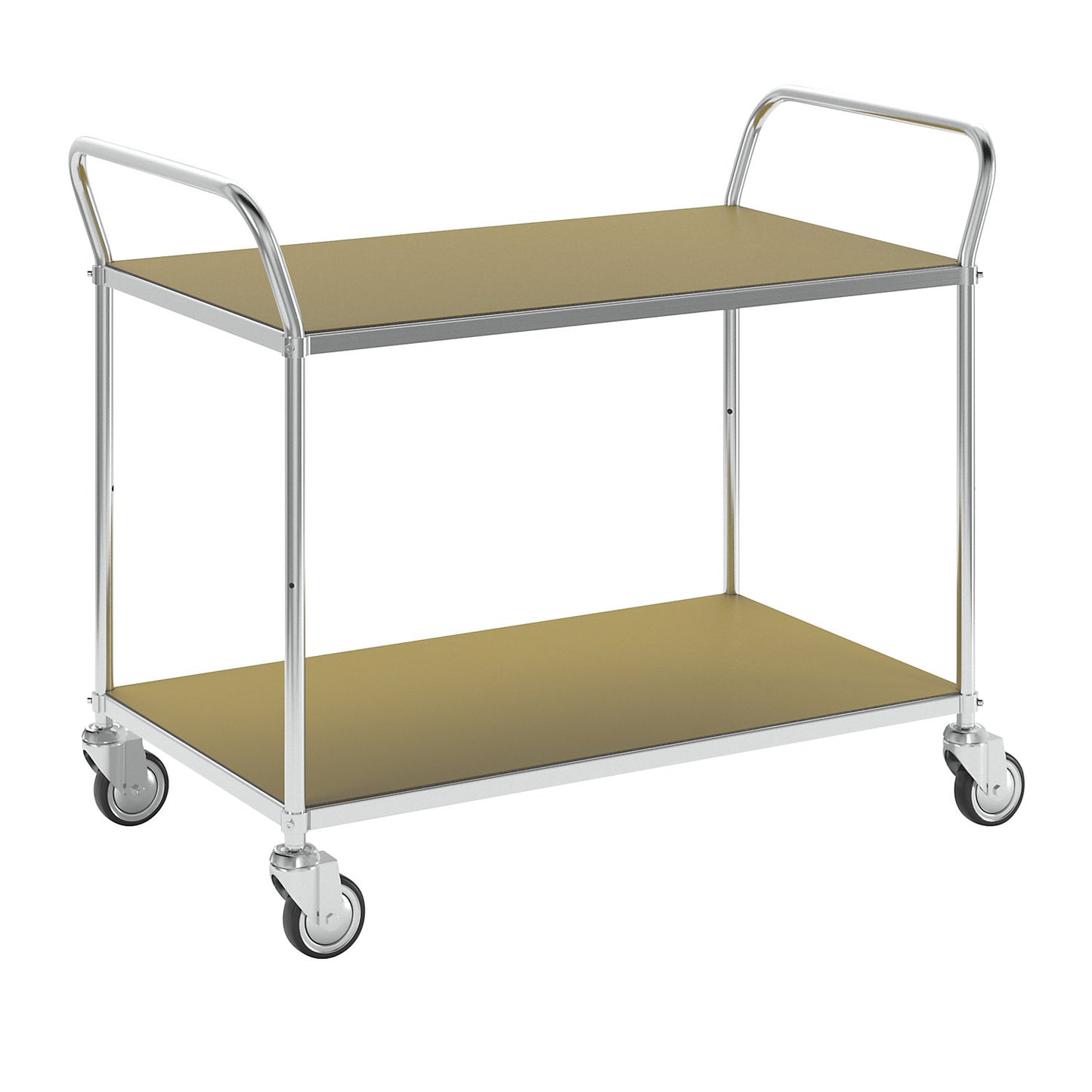 ESD shelf truck, 4 swivel castors, 2 platforms, LxWxH 1070 x 585 x 940 mm.