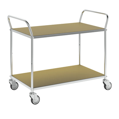 ESD shelf truck, 4 swivel castors, 2 platforms, LxWxH 1070 x 585 x 940 mm.