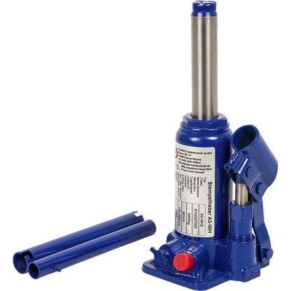 Bottle jack, with hydraulic unit, max. load 2 t.