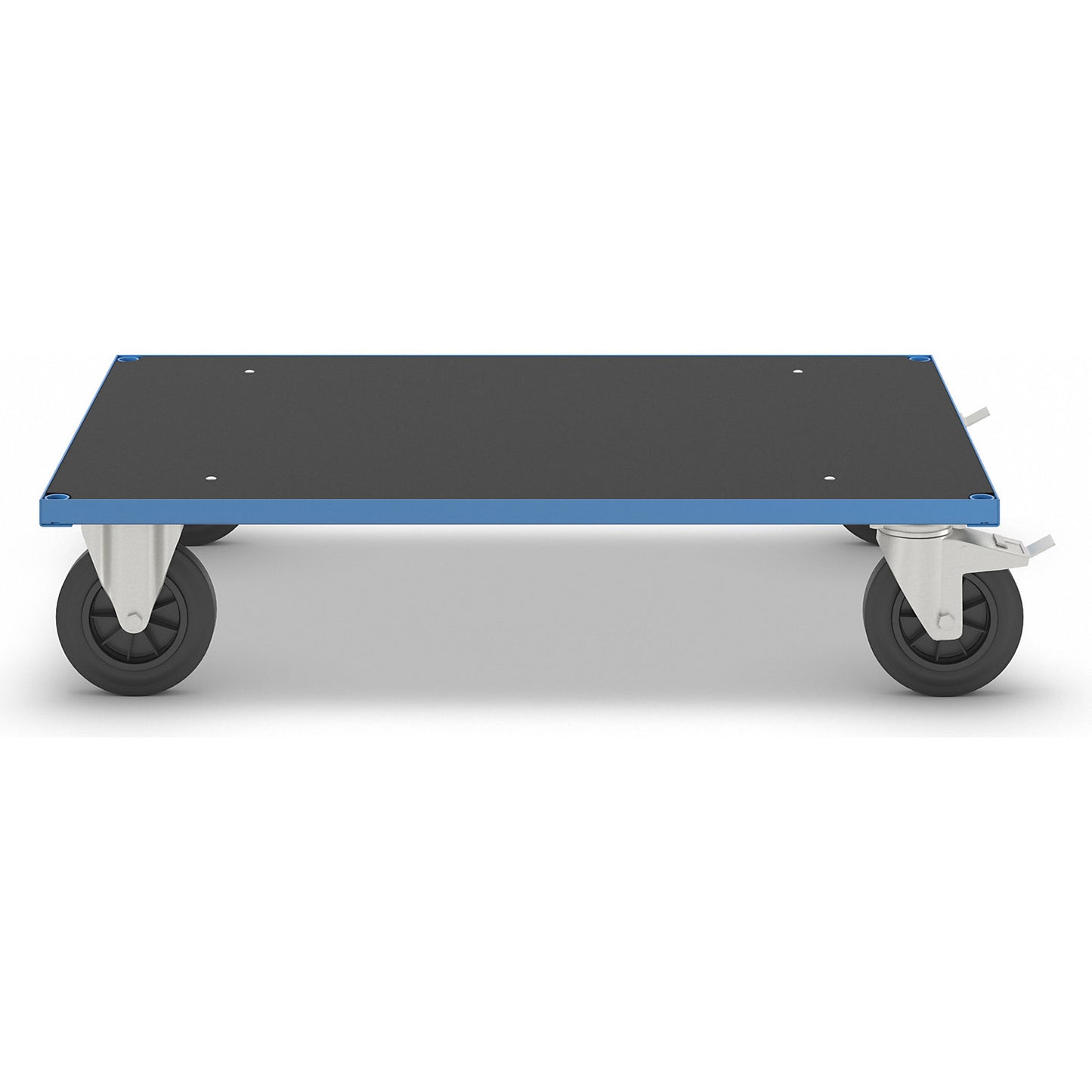 KM33 platform truck, standard model, LxW 1200 x 800 mm, 2 swivel castors with stops, 2 fixed castors.