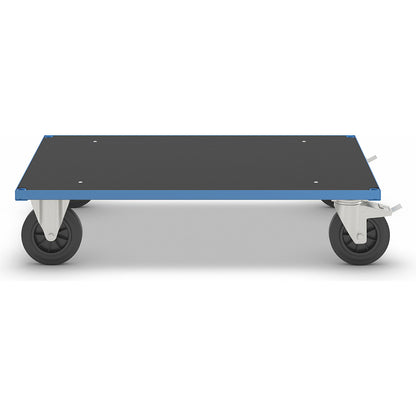 KM33 platform truck, standard model, LxW 1200 x 800 mm, 2 swivel castors with stops, 2 fixed castors.