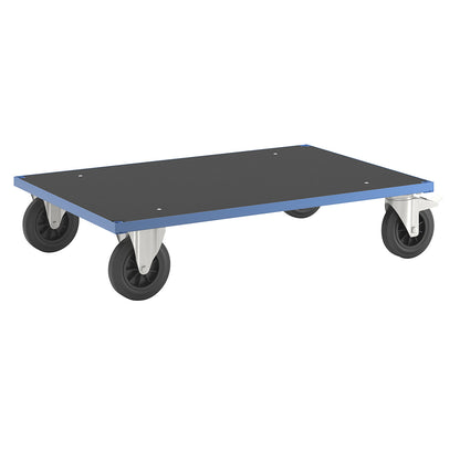 KM33 platform truck, standard model, LxW 1200 x 800 mm, 2 swivel castors with stops, 2 fixed castors.