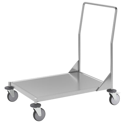 Stainless steel platform truck, 1 shelf, max. load 200 kg.
