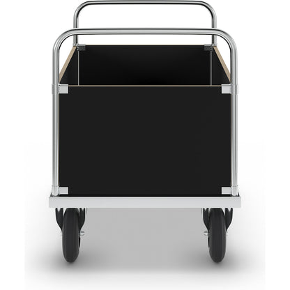 Zinc plated platform truck, high box truck, LxW 1000 x 700 mm, 2 swivel castors and 2 fixed castors.