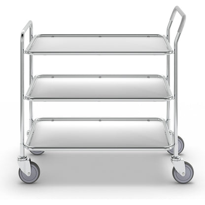 Table trolley, 3 shelves, LxWxH 1020 x 555 x 965 mm, zinc plated / white.