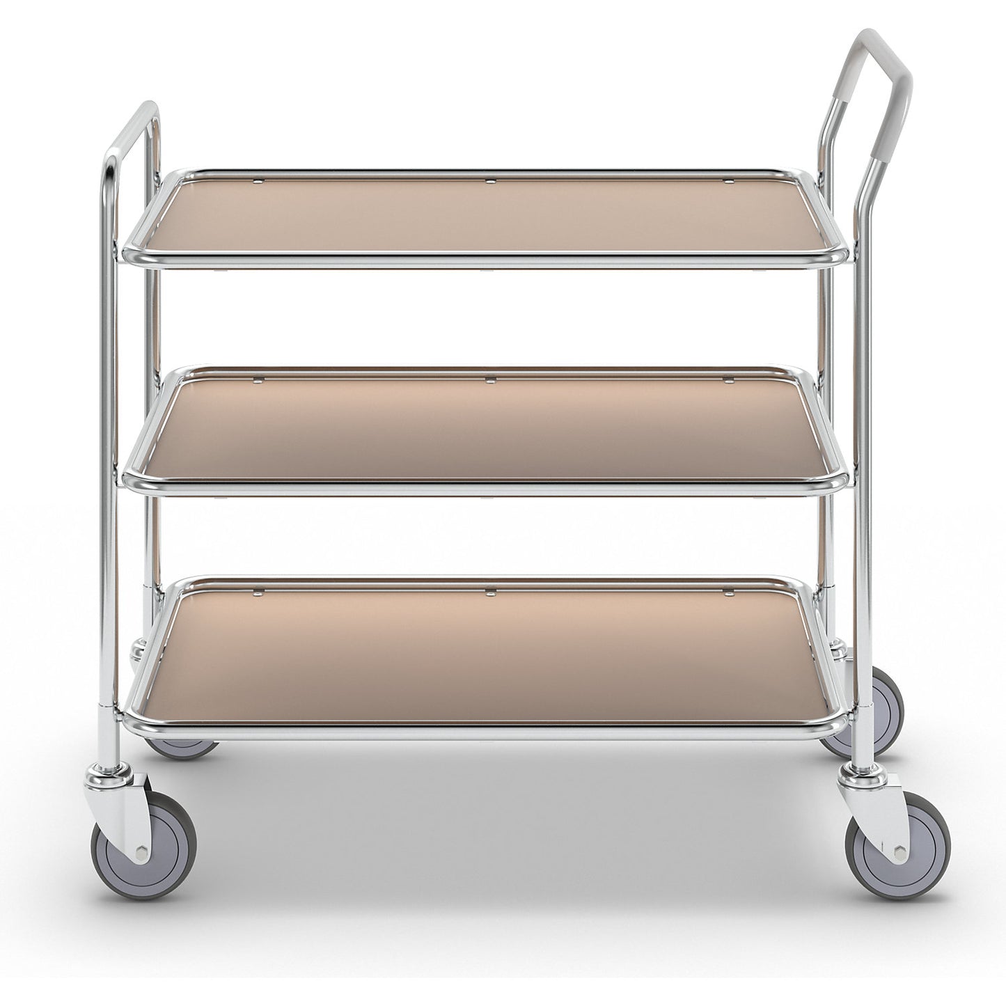 Table trolley, 3 shelves, LxWxH 1020 x 555 x 965 mm, zinc plated / beech finish.