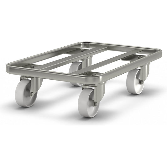 KM673 dolly, LxWxH 600 x 400 x 160 mm, 4 swivel castors.