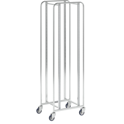 KM167 tray and bin trolley, LxWxH 470 x 585 x 1880 mm, 4 swivel castors.