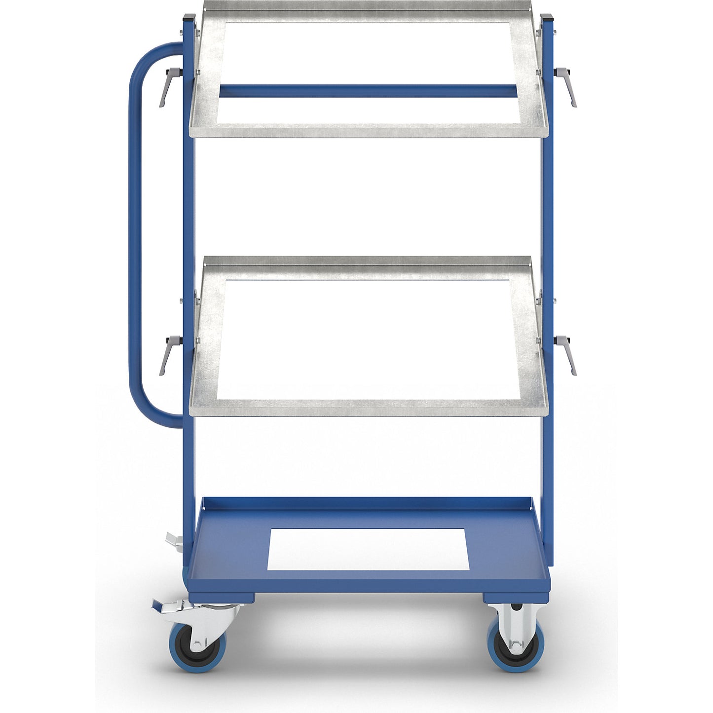 KM167 tray and bin trolley, LxWxH 800 x 415 x 1100 mm, max. load 150 kg.