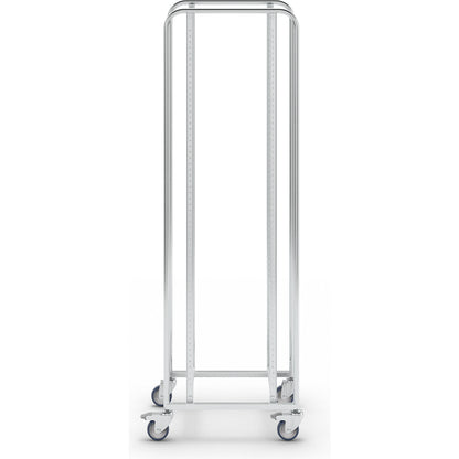 KM167 tray and bin trolley, LxWxH 470 x 585 x 1880 mm, 4 swivel castors, 2 with stops.