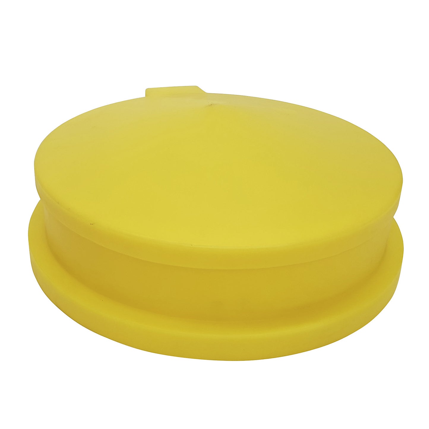 PE drum funnel, with sieve and lid, yellow.