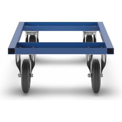 KM217 pallet dolly, LxWxH 800 x 600 x 270 mm, blue, 2 swivel castors and 2 fixed castors.