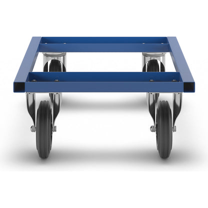 KM217 pallet dolly, LxWxH 800 x 600 x 270 mm, blue, 2 swivel castors with stops, 2 fixed castors.