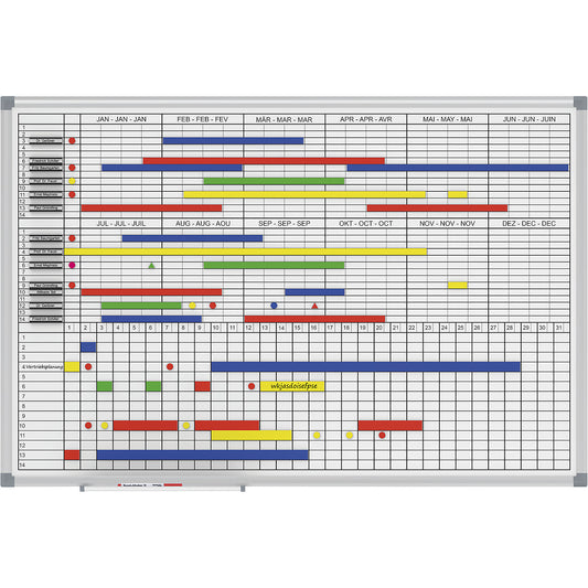 MAULstandard monthly/yearly planner, includes accessory set, WxH 900 x 600 mm.