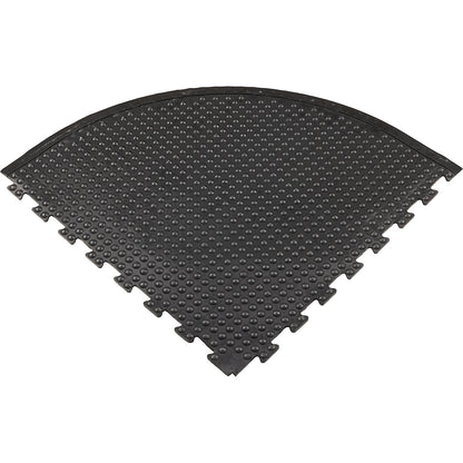 Anti-fatigue matting YOGA dome BASIC, black studded, corner element, LxW 900 x 900 mm.