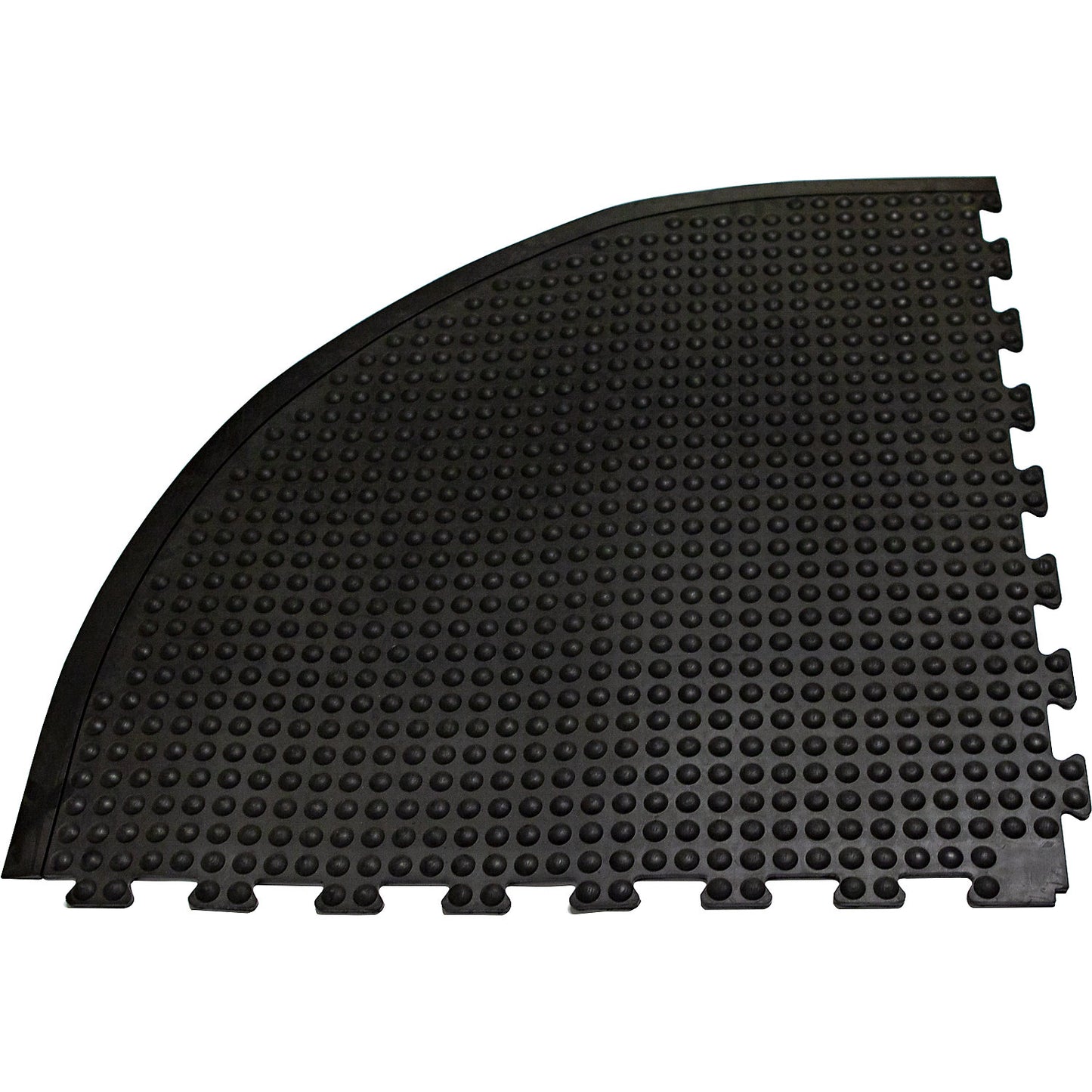 Anti-fatigue matting YOGA dome BASIC, black studded, corner element, LxW 900 x 900 mm.