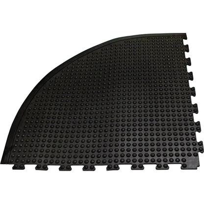 Anti-fatigue matting YOGA dome BASIC, black studded, corner element, LxW 900 x 900 mm.