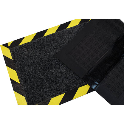Cable protection matting, LxWxH 1200 x 400 x 4 mm, black / yellow.