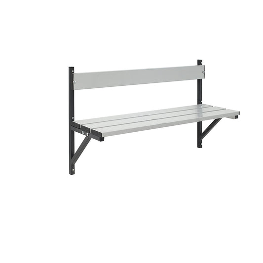 Wall mounted bench, aluminium slats, length 1015 mm, charcoal.