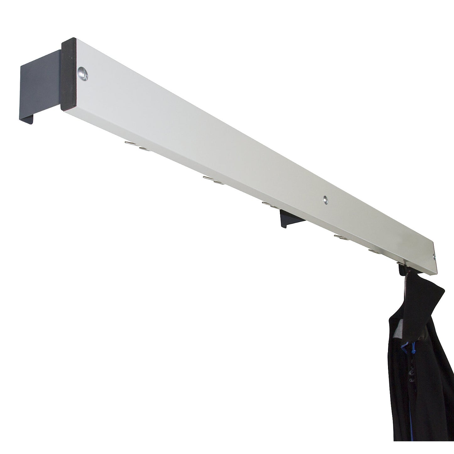 Coat rail, aluminium, length 1500 mm, charcoal spacer.