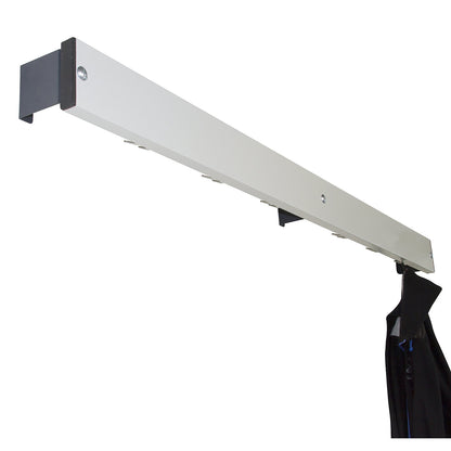 Coat rail, aluminium, length 1500 mm, charcoal spacer.