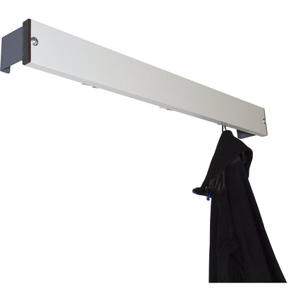 Coat rail, aluminium, length 1015 mm, charcoal spacer.
