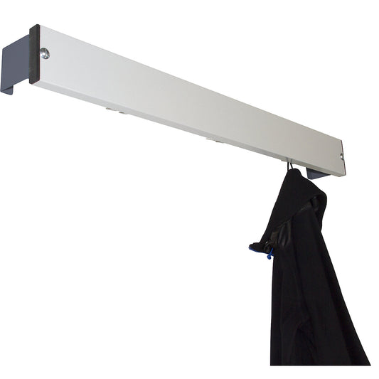 Coat rail, aluminium, length 1015 mm, charcoal spacer.