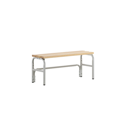 Changing room bench, single sided, length 1015 mm, light grey.