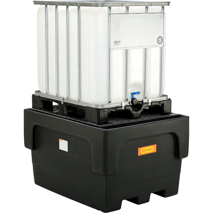 PE sump tray for IBC/CTC tank containers, for 1 x IBC/CTC, with PE perforated panel.