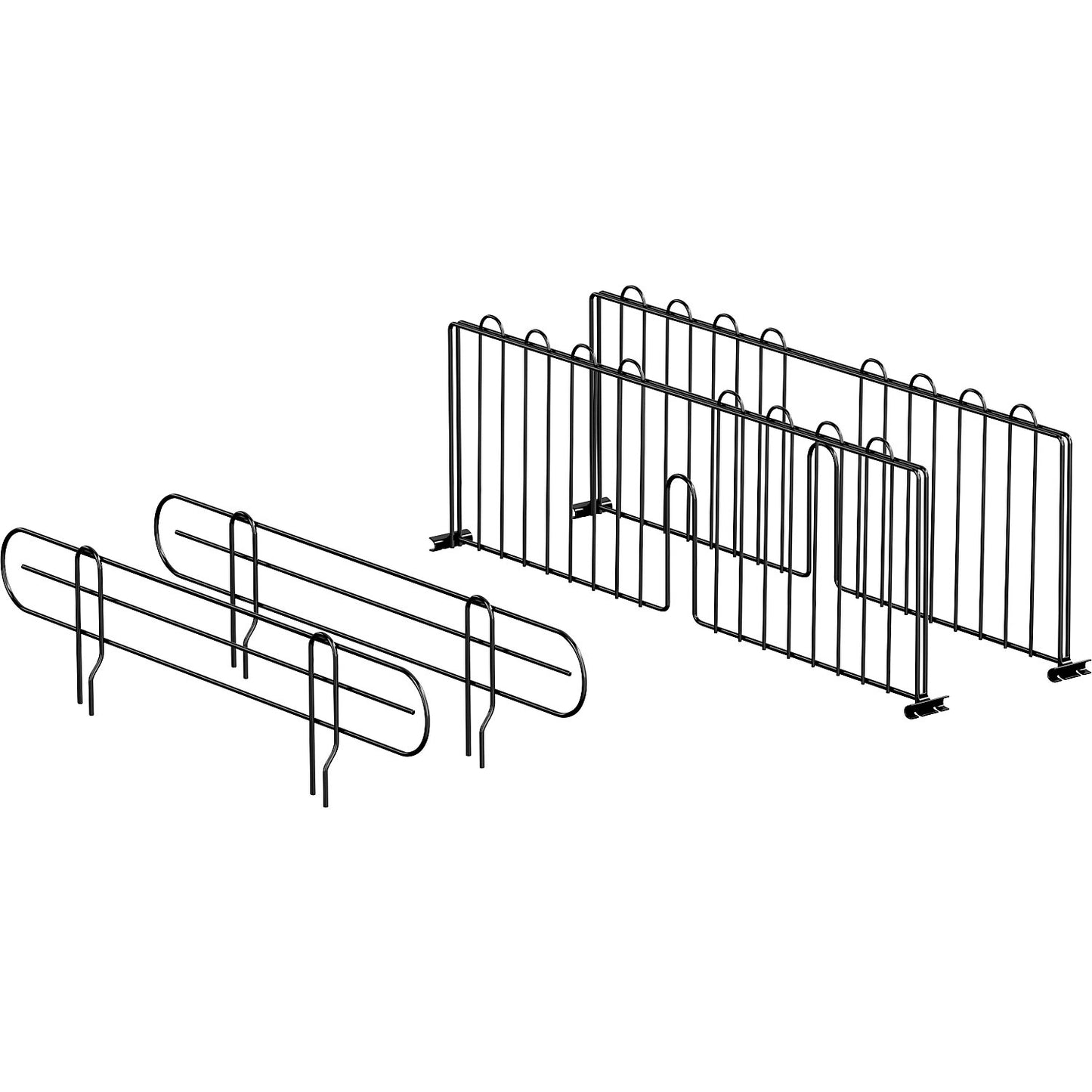 Set of shelf dividers and lateral stops, for depth 610 mm, black, 2 x 2 pcs..