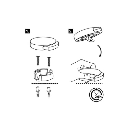 Designer floor mounted door stopper, Ø 90 mm, pack of 2, height 18 mm.