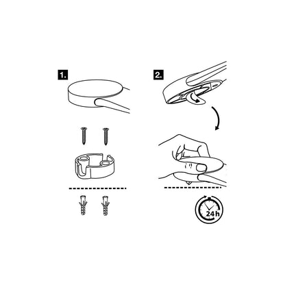Designer door stopper with wedge, Ø 90 mm, pack of 2, height 17 mm.
