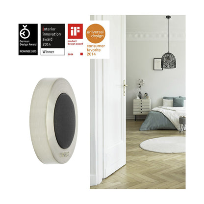 Designer wall mounted door stopper, Ø 38 mm, pack of 5, height 10 mm.